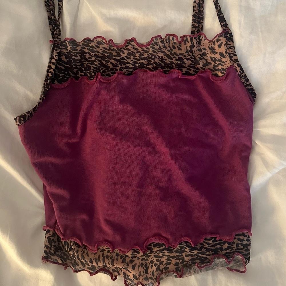 BRAND NEW Urban Outfitters Burgundy and Leopard Camisole